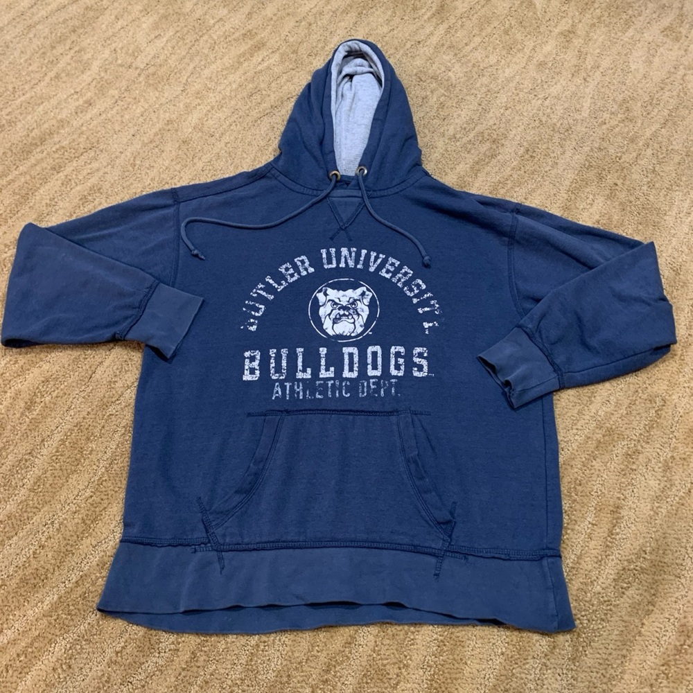 Butler University J America Vintage Distressed Blue XL Sweatshirt Hoodie